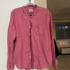 Old Navy Men's Casual Red Button-Down Shirt
